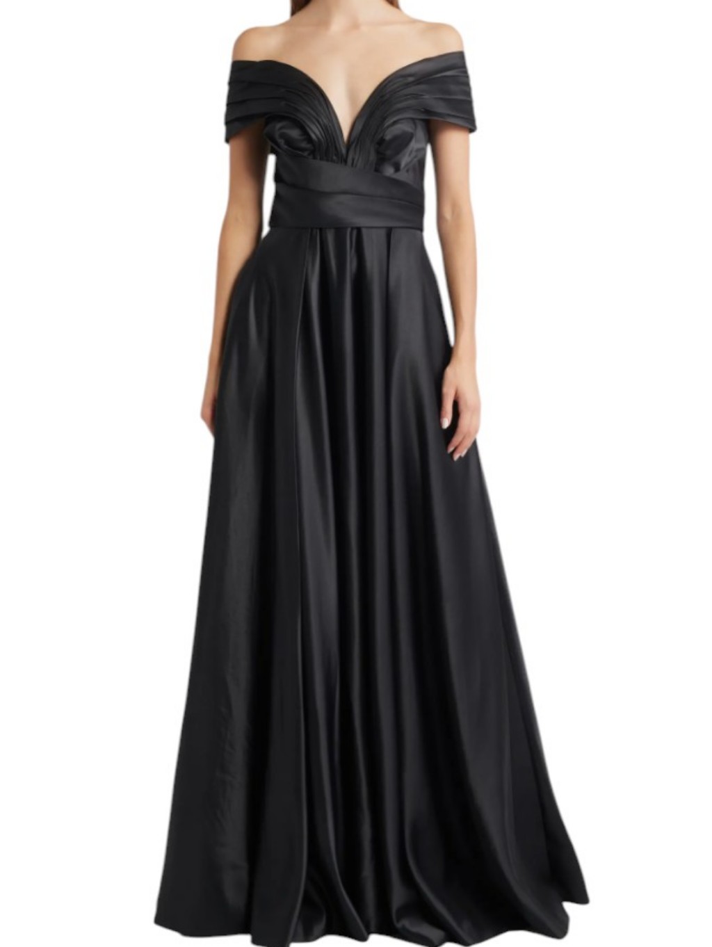 Sonya Moda Elara Plunge Neck Satin Gown... Size Medium..Sz 6